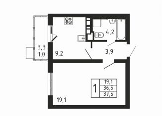 Продается 1-комнатная квартира, 37.5 м2, деревня Пирогово, ЖК Пироговская Ривьера