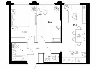 Продается 2-ком. квартира, 56.9 м2, Москва, район Западное Дегунино