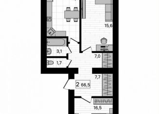 Продается однокомнатная квартира, 40.7 м2, село Чигири, Красивая улица, 23А