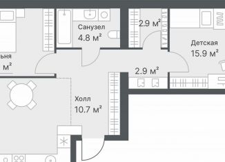 Продается 2-ком. квартира, 69.4 м2, Тюмень