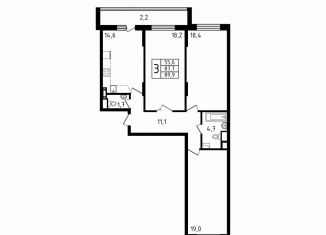 Продается 3-ком. квартира, 89.9 м2, деревня Пирогово, улица Ильинского, 8к2