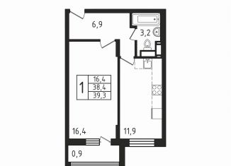 Продаю 1-ком. квартиру, 39.3 м2, деревня Пирогово, ЖК Пироговская Ривьера, улица Ильинского, 8к1