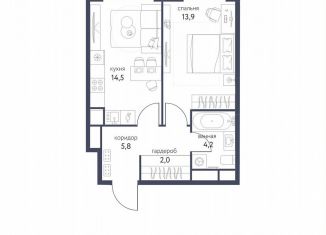 Продаю 1-ком. квартиру, 40.4 м2, Москва, ВАО