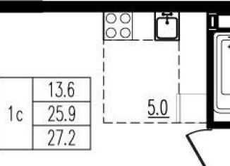 Продаю квартиру студию, 27.4 м2, деревня Пирогово, ЖК Пироговская Ривьера, улица Ильинского, 8