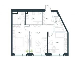 Продам 3-ком. квартиру, 66.8 м2, Москва, Профсоюзная улица, 2/22, метро Профсоюзная