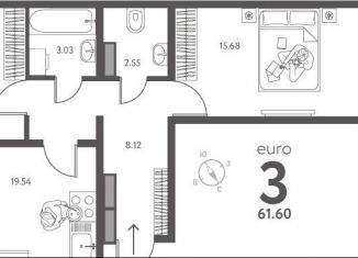 Продается 2-комнатная квартира, 61.6 м2, Липецкая область, улица Перова, 2Д