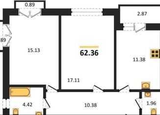 2-комнатная квартира на продажу, 62.4 м2, Калининградская область, Суздальская улица, 15