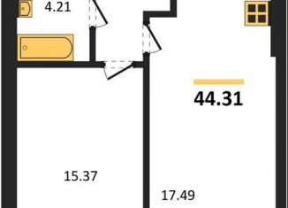 1-комнатная квартира на продажу, 44.3 м2, Пионерский