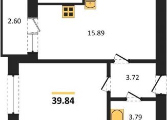 Однокомнатная квартира на продажу, 39.8 м2, Калининградская область, Суздальская улица, 15