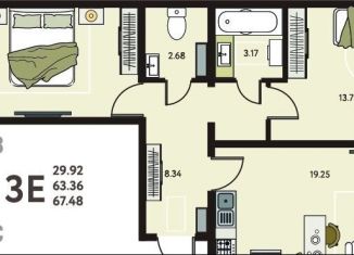 Продается 2-ком. квартира, 67.5 м2, Липецкая область