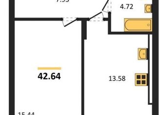 Продаю 1-ком. квартиру, 42.6 м2, поселок Малое Исаково