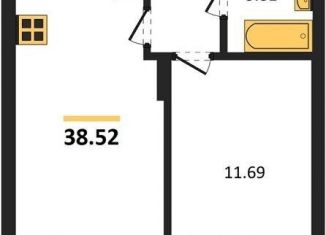 Продается 1-комнатная квартира, 38.5 м2, Калининград, Батальная улица, 65Б, Московский район