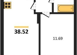 Однокомнатная квартира на продажу, 38.5 м2, Калининград, Батальная улица, 65Б, Московский район