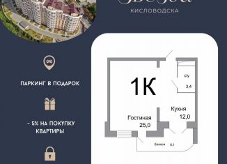 Продам 1-комнатную квартиру, 48.5 м2, Ставропольский край, проспект Победы, 43А