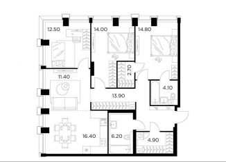 4-комнатная квартира на продажу, 100.9 м2, Москва, метро Водный стадион