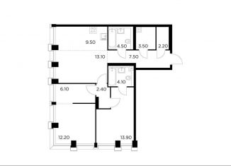 3-ком. квартира на продажу, 78.8 м2, Москва