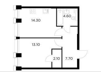 Продается 1-комнатная квартира, 41.4 м2, Москва, станция Балтийская