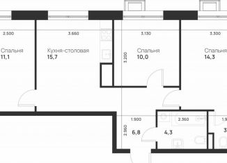 Продажа 3-ком. квартиры, 65.6 м2, Москва, посёлок Газопровод, 13с7