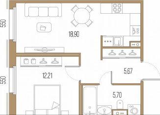 Продается 1-комнатная квартира, 42.5 м2, Санкт-Петербург, Малый Сампсониевский проспект, 2, метро Выборгская