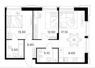 Продается трехкомнатная квартира, 66.9 м2, Москва, метро Водный стадион