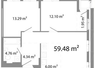 Продаю 3-комнатную квартиру, 59.5 м2, Челябинск