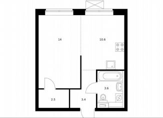 Продается 1-комнатная квартира, 33.8 м2, Москва, станция Бульвар Рокоссовского, Тагильская улица, 3к3