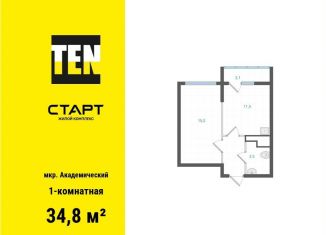 Однокомнатная квартира на продажу, 34.8 м2, Екатеринбург, метро Чкаловская