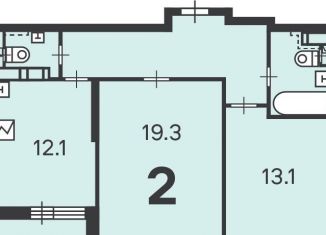 Продам двухкомнатную квартиру, 61.7 м2, Москва, Родниковая улица, 5А, ЗАО