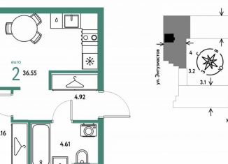 Продажа 2-комнатной квартиры, 36.6 м2, Екатеринбург, Орджоникидзевский район, Шефская улица, 28