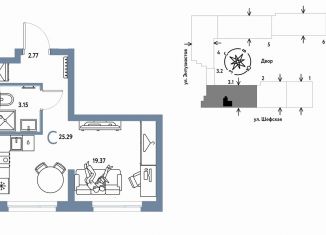 Продается 1-комнатная квартира, 25.3 м2, Екатеринбург, Шефская улица, 28