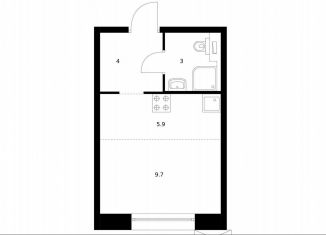 Продам квартиру студию, 22.6 м2, Санкт-Петербург, жилой комплекс Аэронавт, 1, муниципальный округ Волковское