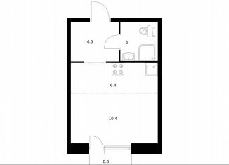 Продаю квартиру студию, 24.9 м2, Санкт-Петербург, жилой комплекс Аэронавт, 1