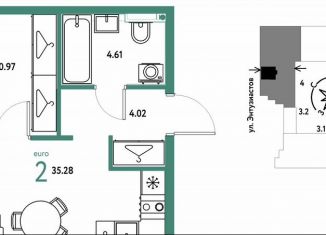 Продажа 2-ком. квартиры, 35.3 м2, Екатеринбург, Орджоникидзевский район, Шефская улица, 28