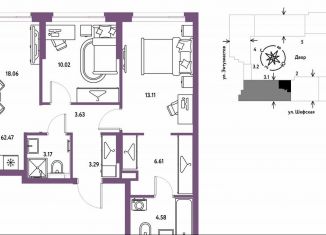 Продается 3-ком. квартира, 62.5 м2, Екатеринбург, Шефская улица, 28, метро Проспект Космонавтов