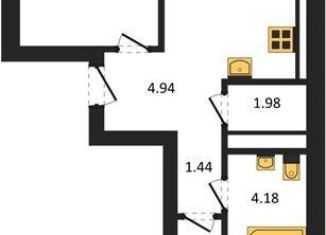 Продается двухкомнатная квартира, 53.9 м2, Калининград