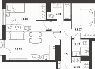 Продажа двухкомнатной квартиры, 64.7 м2, Тула, Центральный территориальный округ