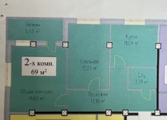 Продам квартиру свободная планировка, 69 м2, Дагестан, Маковая улица, 14