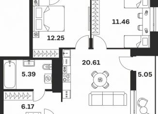 Продажа 2-ком. квартиры, 66 м2, Тула