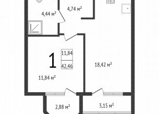 Продается 1-комнатная квартира, 42.5 м2, Ковров, улица Строителей, 43/1