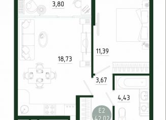 Продажа 1-ком. квартиры, 42 м2, Тула, Привокзальный территориальный округ