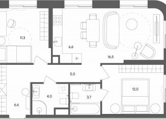 Продаю 2-комнатную квартиру, 65.7 м2, Москва, улица Матросская Тишина, 1Ас71, район Сокольники