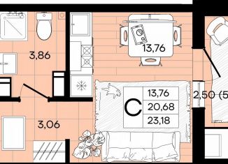 Продам квартиру студию, 23.2 м2, Краснодар