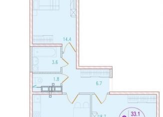 Продается двухкомнатная квартира, 61 м2, Краснодар, улица Героев-Разведчиков, 6к2