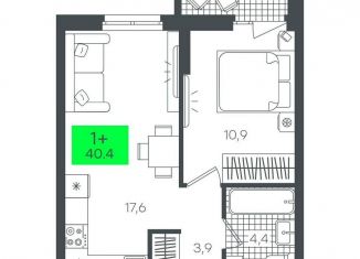 Продам однокомнатную квартиру, 40.5 м2, Тюмень