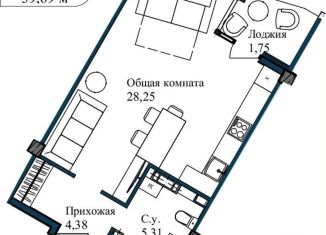 Продажа 1-комнатной квартиры, 41.6 м2, Севастополь, улица Лётчиков, 10