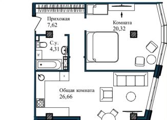 Продается двухкомнатная квартира, 62 м2, Севастополь, улица Лётчиков, 10