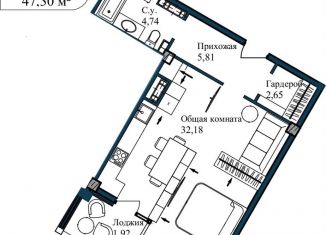 Продаю 1-ком. квартиру, 48.8 м2, Севастополь, улица Лётчиков, 10