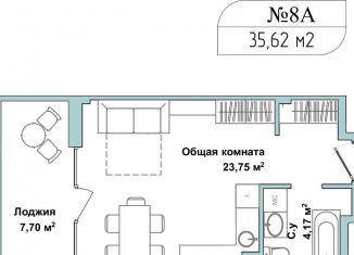 Продаю квартиру студию, 34.9 м2, Севастополь, улица Лётчиков, 10