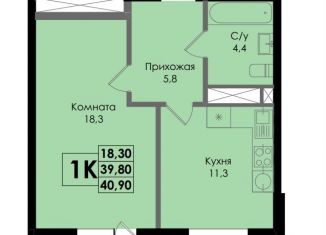 Продам 1-комнатную квартиру, 40.9 м2, Ростов-на-Дону, Ленинский район