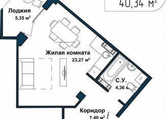 Продаю квартиру студию, 39.6 м2, Севастополь, улица Лётчиков, 10